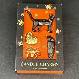 Anthropologie Halloween Candle Pin Charms - New - Cat, Pumpkin, Raven, Spider